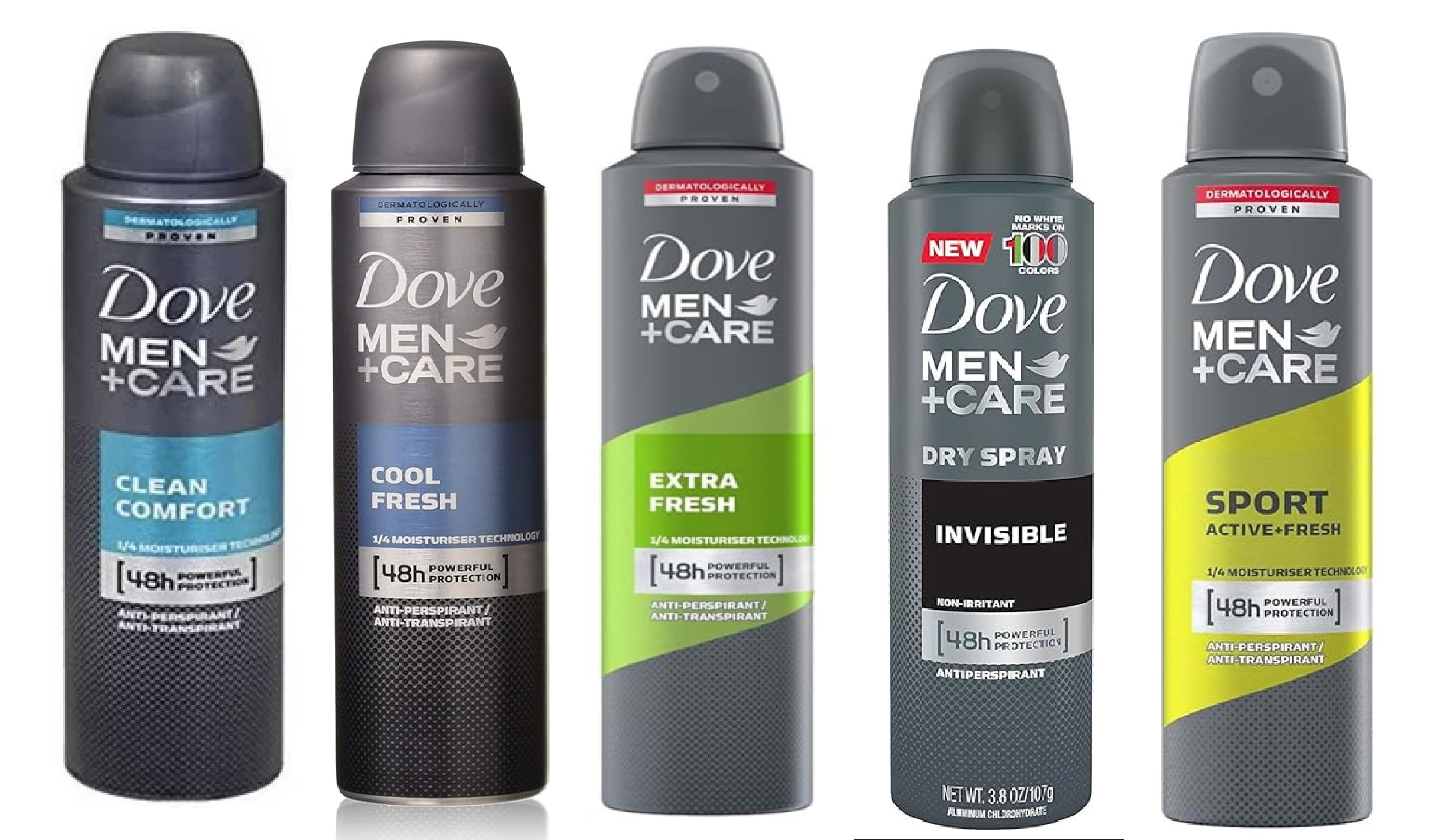 6 Pack Dove Men Body Spray (6X150ml/8.5oz, Mix within the available kinds)