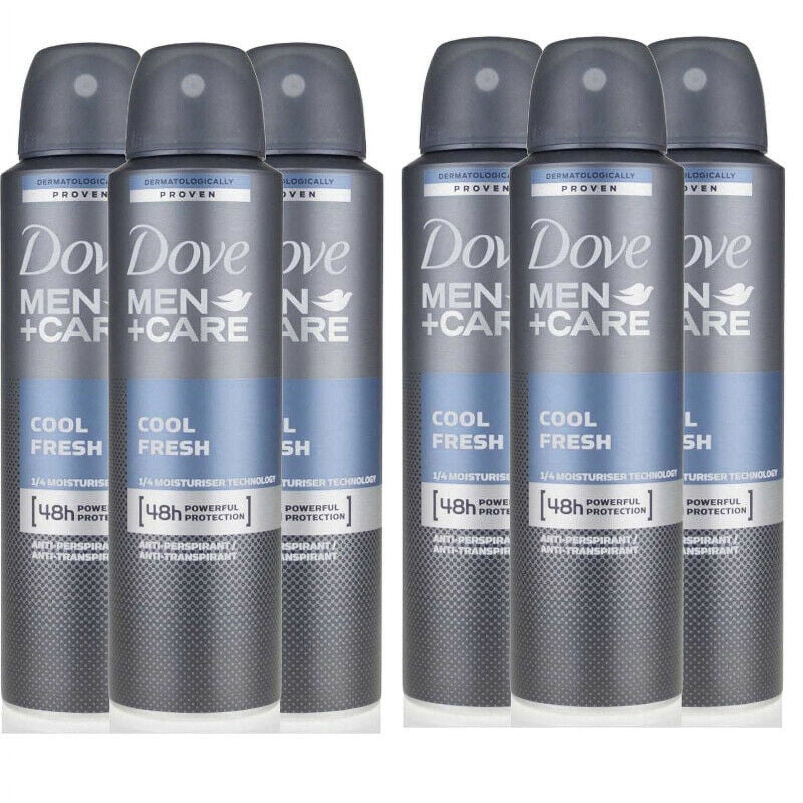6 Pack Dove Men + Care Cool Fresh 48 HR Antiperspirant Spray for Men 150ml
