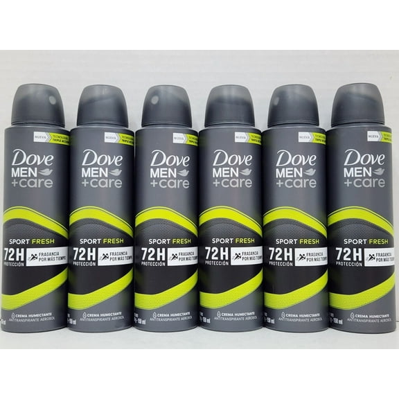 6 Pack Dove Men+Care Sport Dry Spray Antiperspirant Deodorant Active+Fresh 150 ml