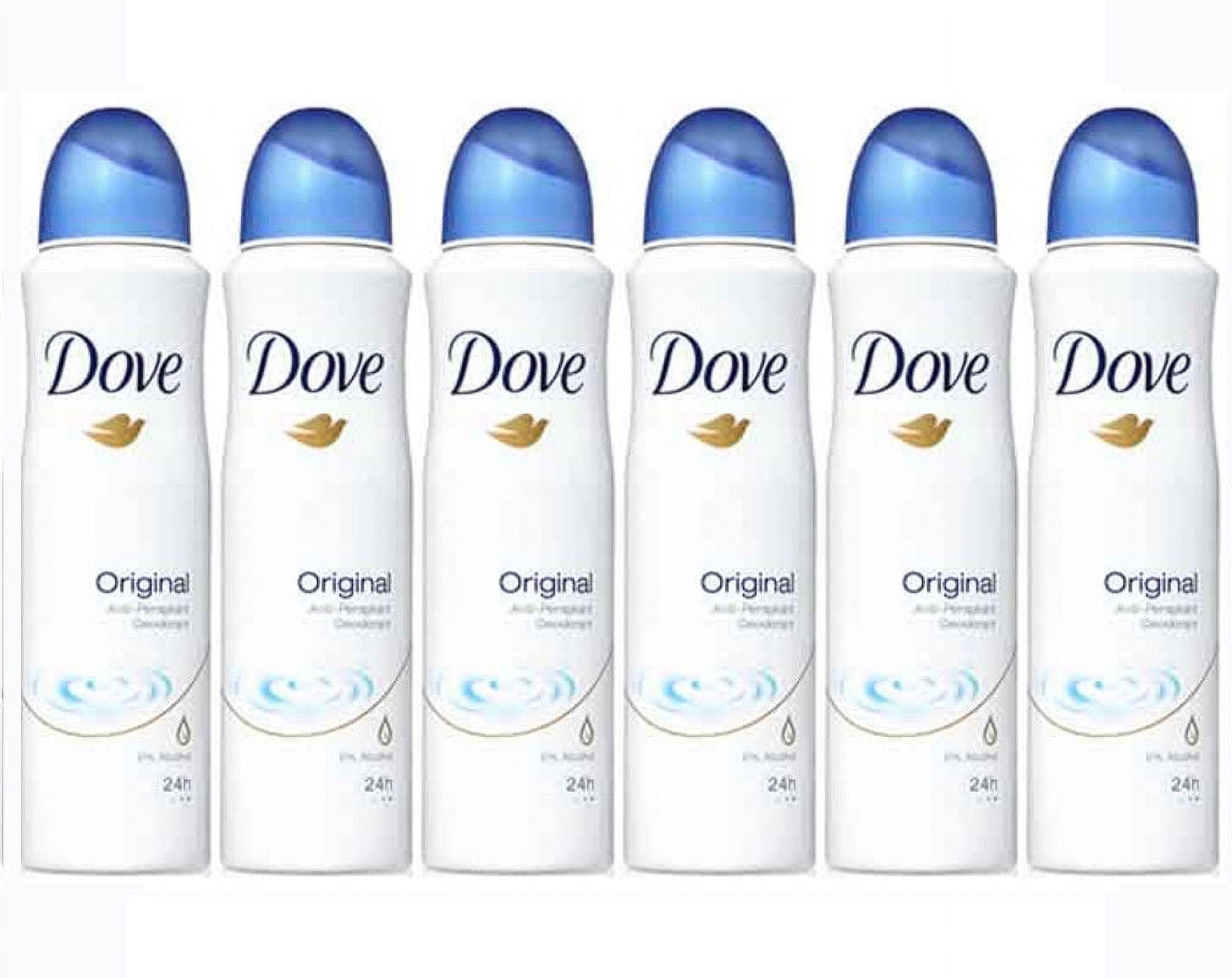 6 Pack Dove Original Antiper spirant Deod orant Dry Sp ray, 150ml