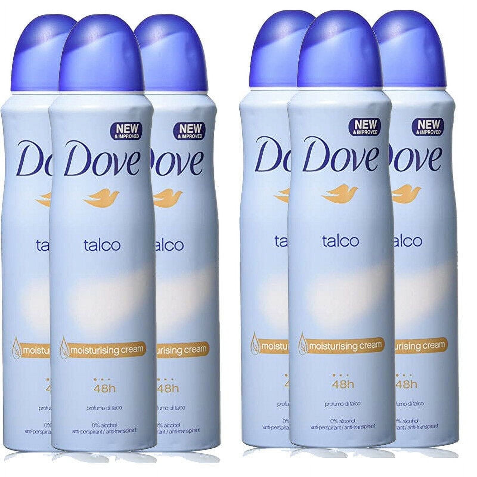 6 Pack Dove Talco Antiperspirant Deodorant Spray, 150ml