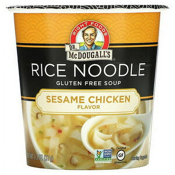(6 Pack)Dr. McDougall's Rice Noddle Asian Soup - Sesame Chicken, 1.3 oz.