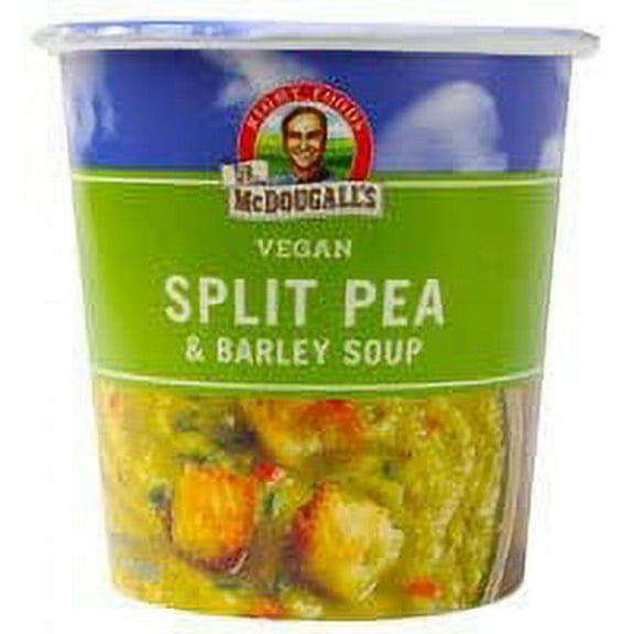 (6 Pack)Dr. McDougall's Vegan Split Pea and Barley Soup Big Cup, 2.5 oz.