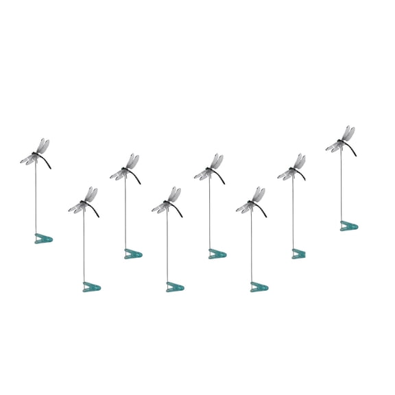 8 Pack Dragonfly Hat Clip-Artificial Realistic Dragonfly Clip-Fly Deterrent, Dragonfly Hat Clip Bug Repellent-Dragonfly Humming Bird Stakes,Garden Bird and Fly Scare Devices for Indoor Outdoor Garden