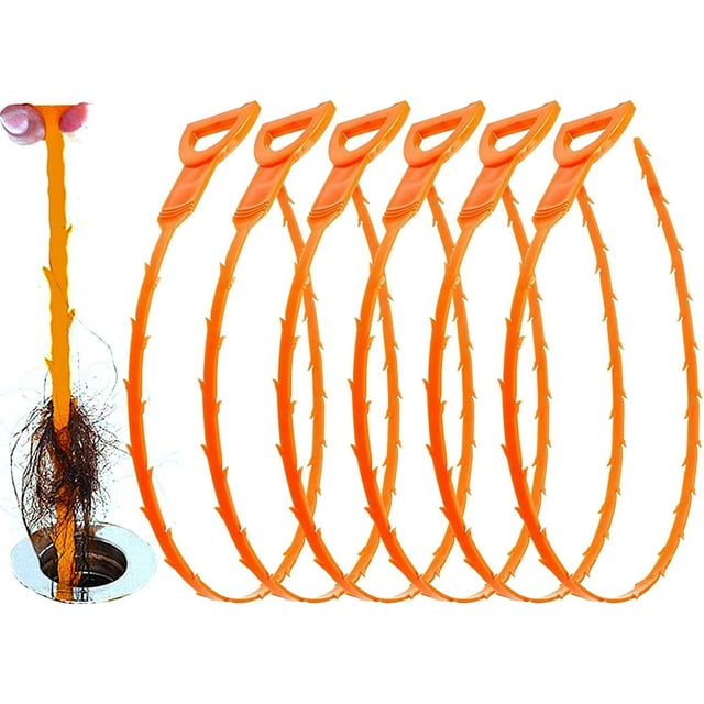 6 Pack Drain Clog Remover Plumbing Tool for Bathroom Shower & Bathtub