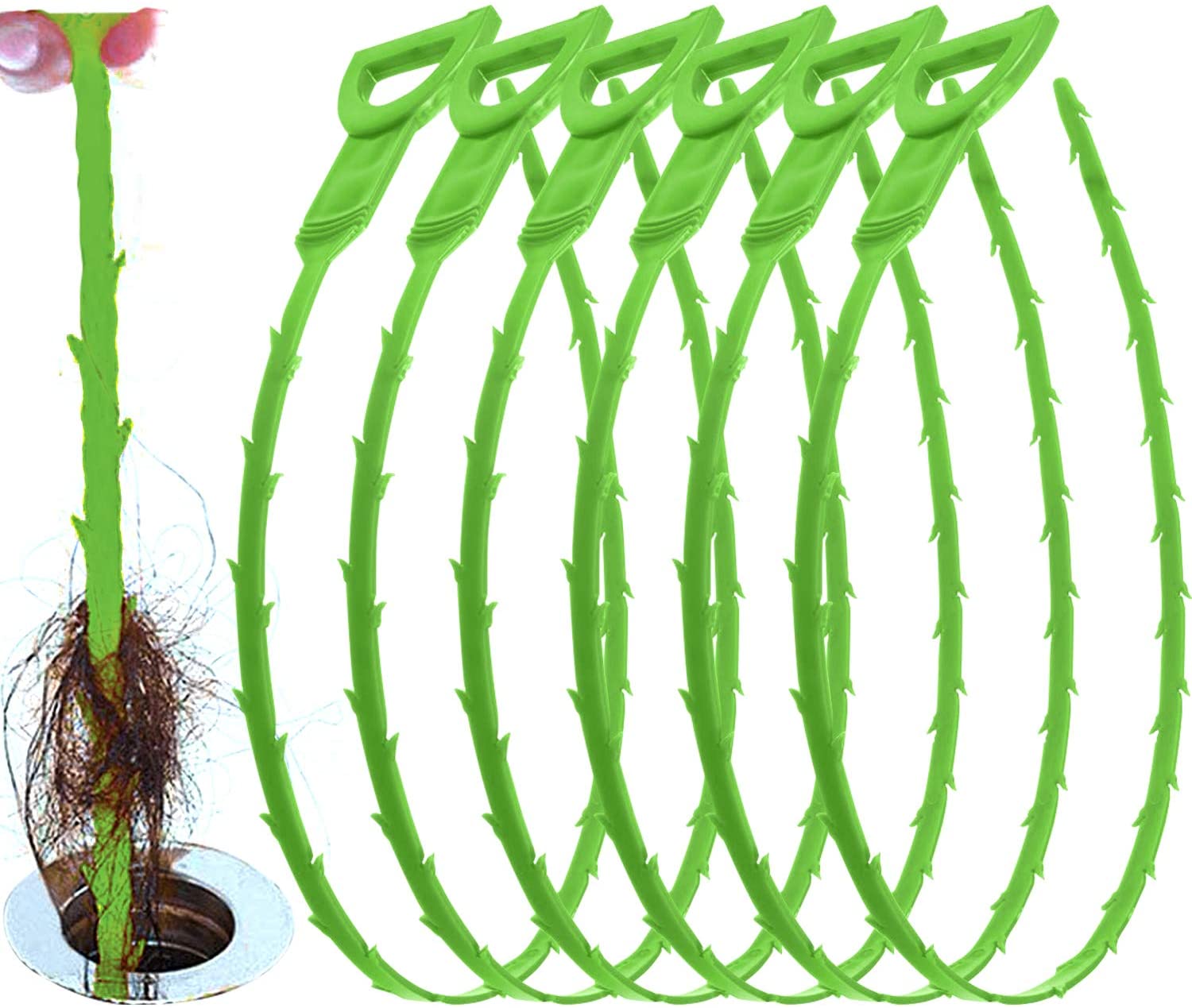 6 Pack Drain Clog Remover Plumbing Tool for Bathroom Shower & Bathtub ...