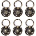 6 Pack Drawer Ring Pull Handles 1.77 Inch Vintage Antique Ring Pull