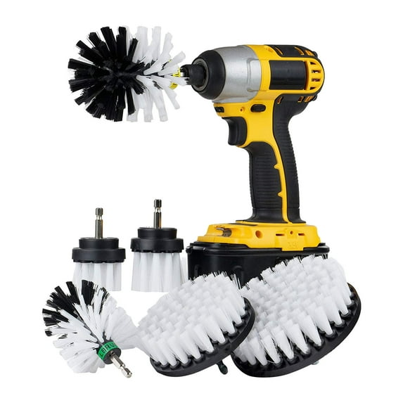 6 Pack Drill Brush Attachment Set, Scrub Pads & Sponge, All Purpose Power Scrubber Brush with Extend Long Attachment, Car Polishing Pad Kit, Cleaning Supplies for Grout Tile Sink