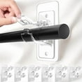 thumbnail image 1 of 6-Pack No Drill Needed Curtain Rod Holders Brackets, Self Adhesive Rod Holder Hooks, Multipurpose Nail Free Stick on Curtain Rod Hooks Organiser Home girl room accessories kitchen decor Wall, 1 of 5