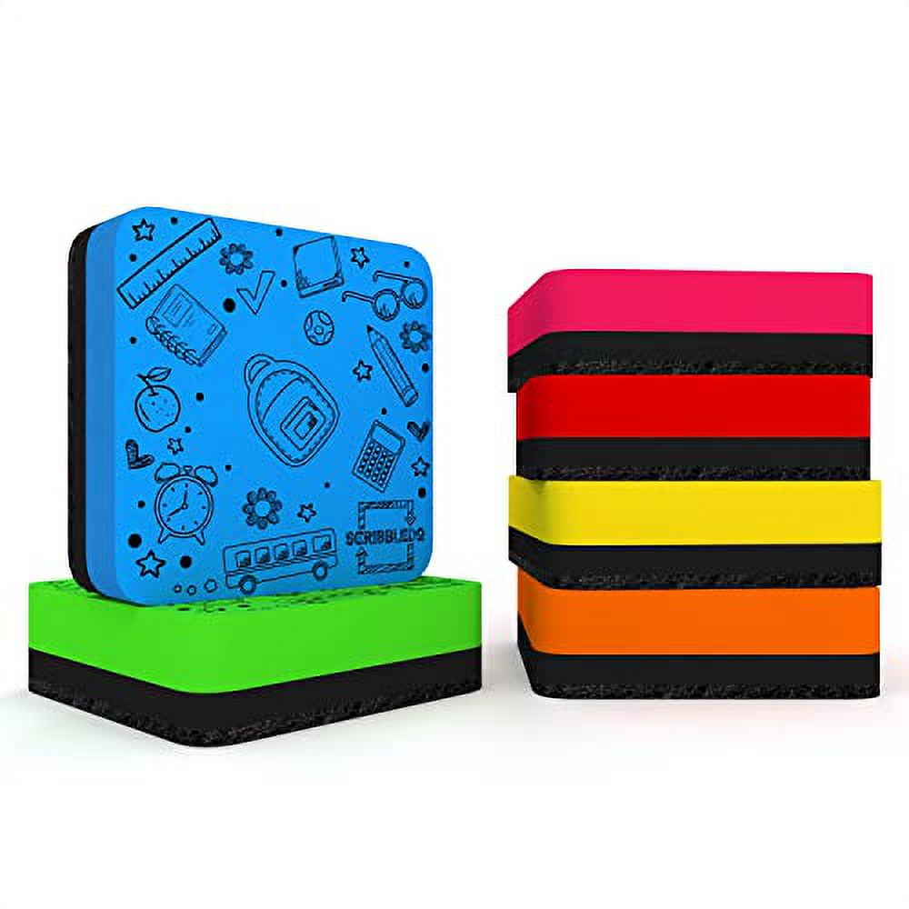 6 Pack Dry Erase Erasers Assorted Colors Whiteboard Erasers