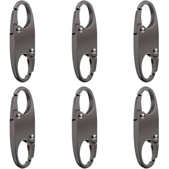 6 Pack Dual Opening S-Hook Zipper Pull Locks Backpacking Essentials, Mini Snap Hooks For Luggage Locks, Anti-Theft Zipper Locks For Backpacks, Travel, Camping, Fishing, Silver