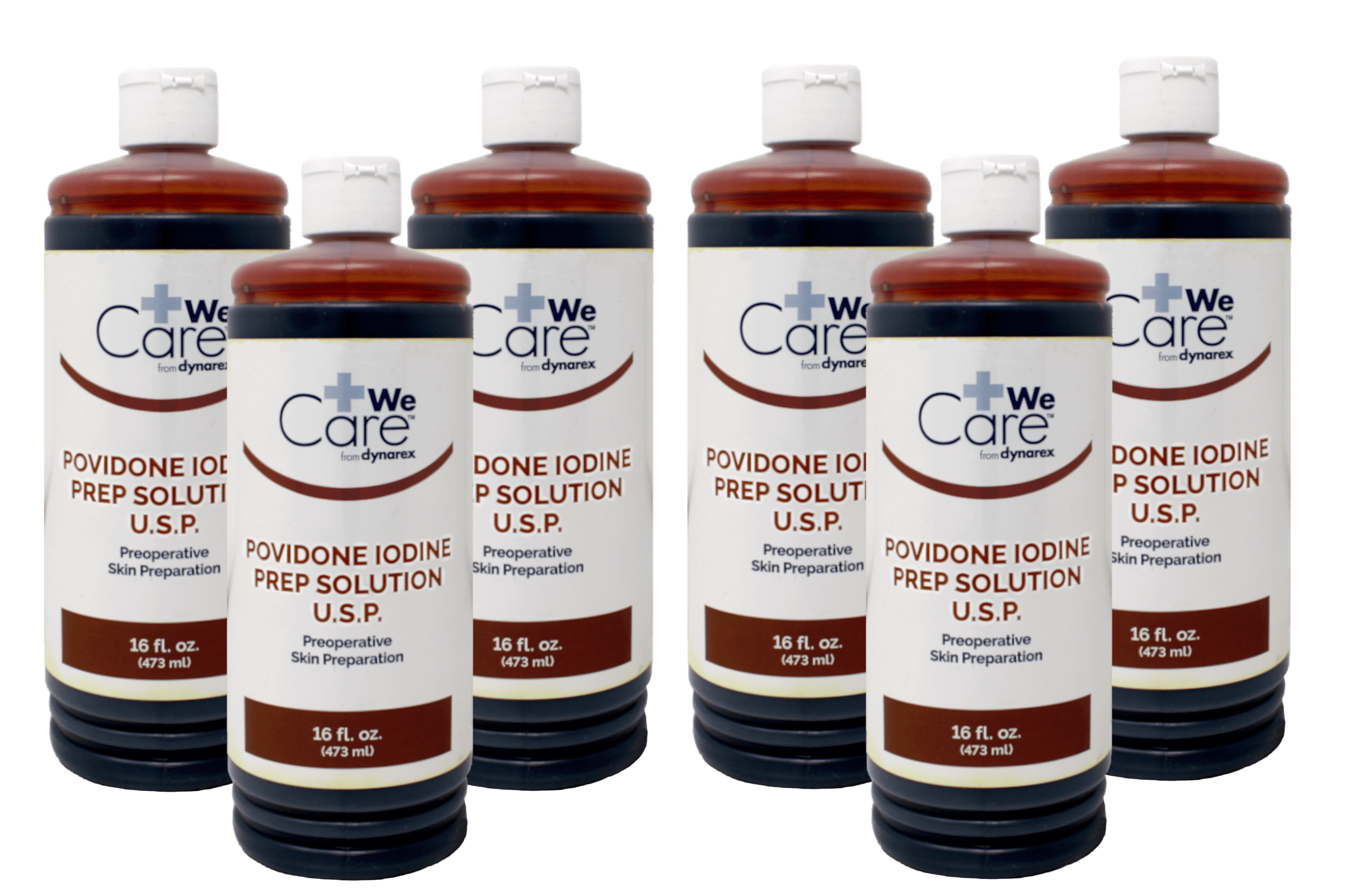 6 Pack Dynarex D1415 Povidone Iodine Disinfecting Solution U.S.P Topical Antiseptic 16 Ounce