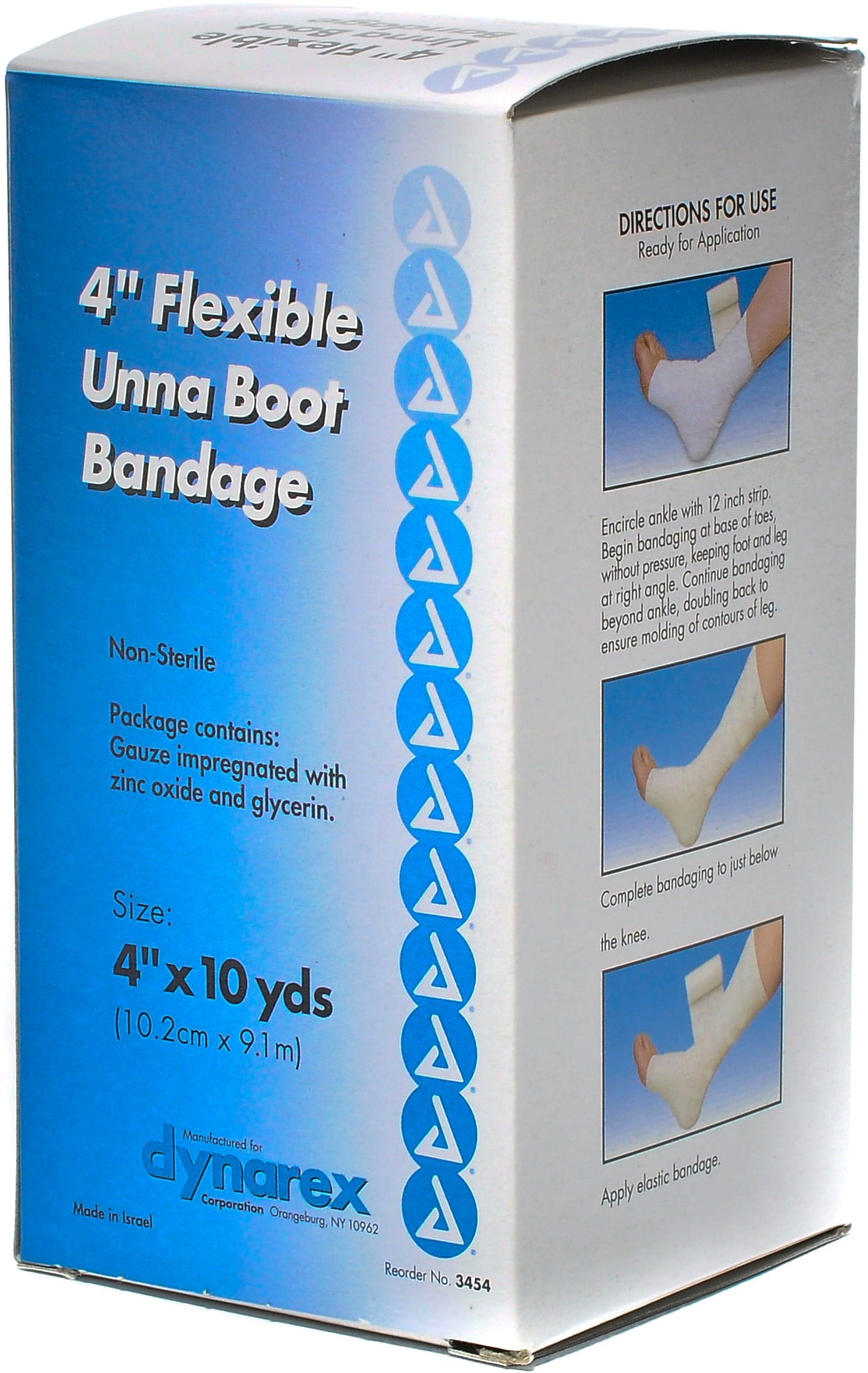 6 Pack - Dynarex Unna Boot Flexible Non-Sterile Bandage 4"X10YD 1 ea