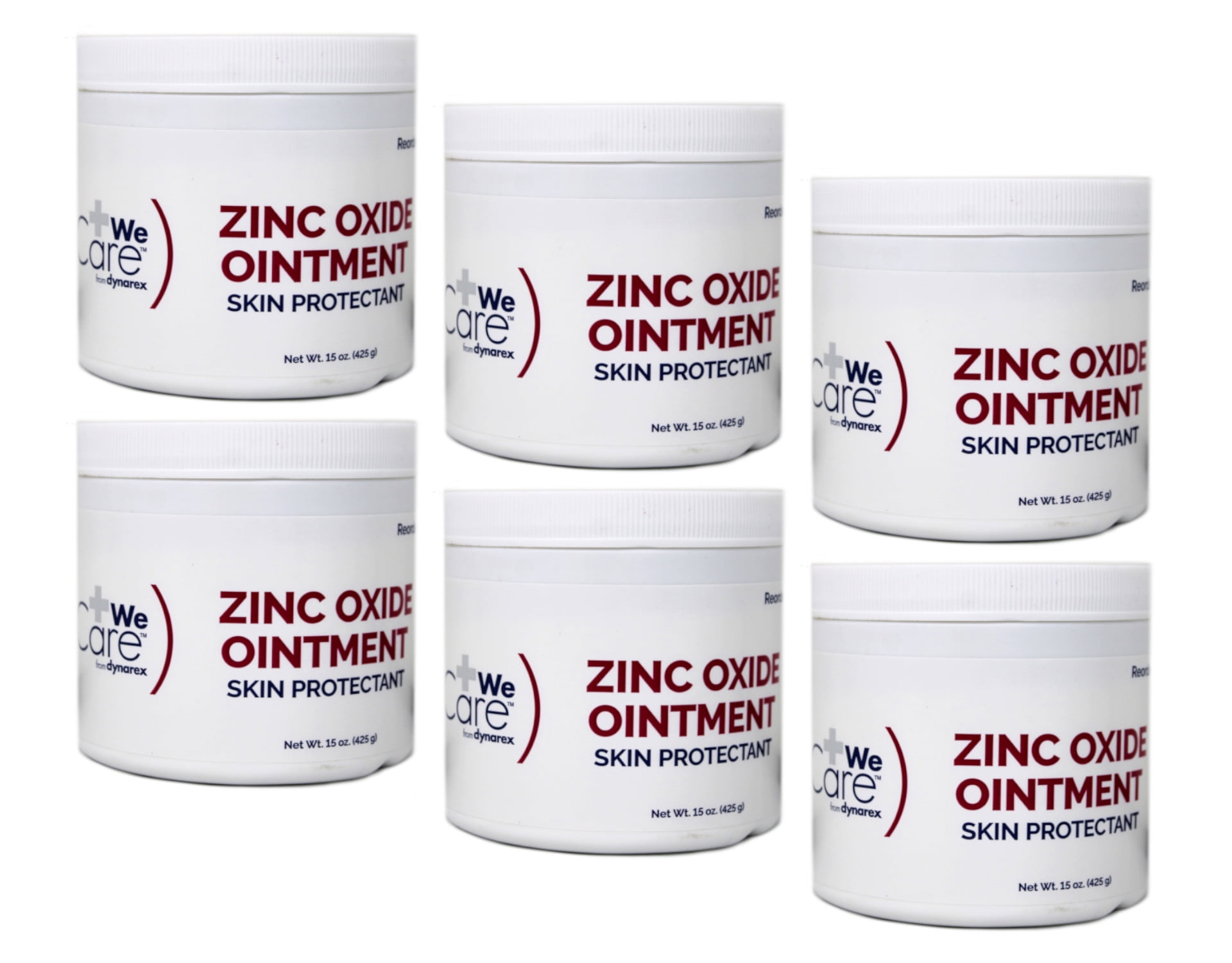 6 Pack - Dynarex Zinc Oxide Ointment 15 oz jar - 1 ea