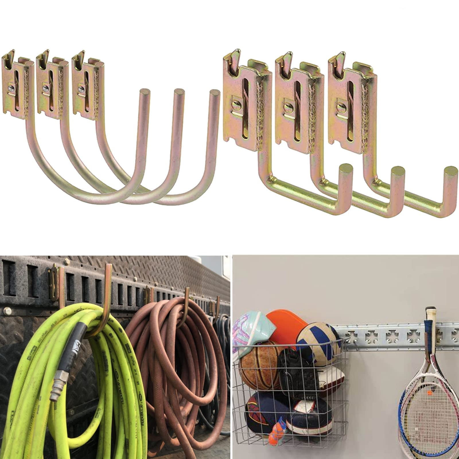 6 Pack ETrack JHooks Heavy Duty J Hook Fitting with Spring Fitting