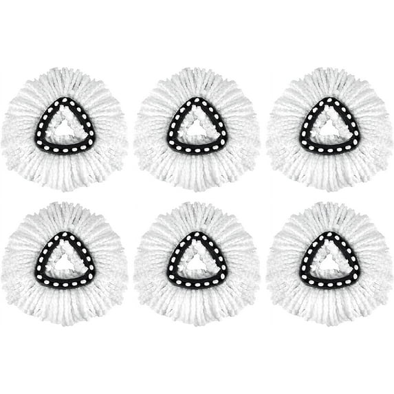 6 Pack EasyWring Spin Mop Refill - Compatible with O-Ceda, Microfiber Floor Spinning Heads Mop Head Replacement