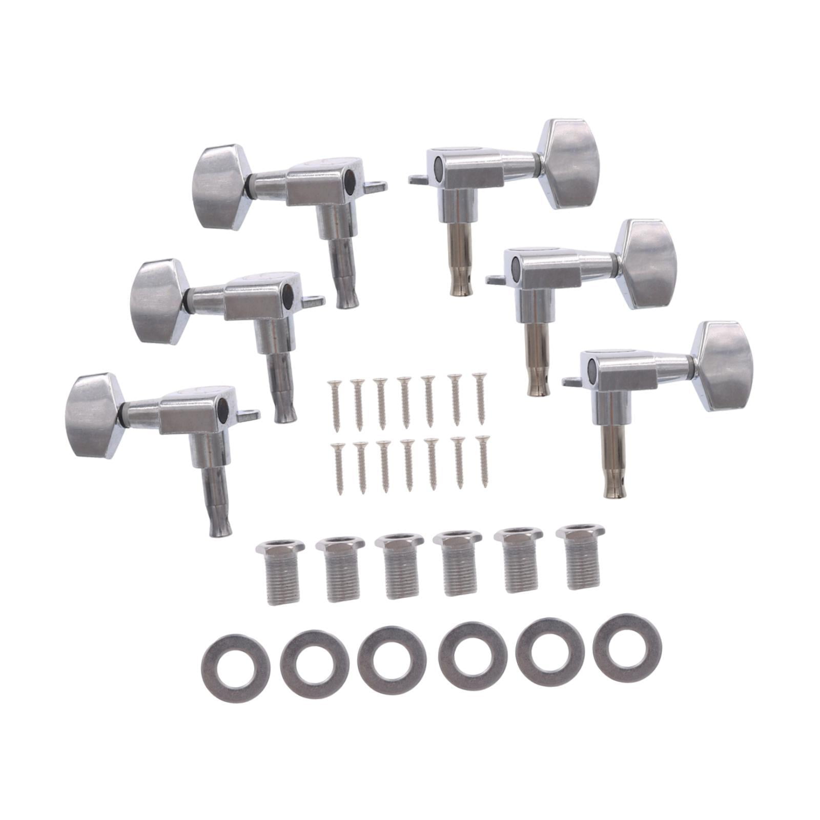 6 Pack Electric Guitar Tuning Pegs Metal Sealed Locking Tuners Smooth Knob Fits Most Guitar Models