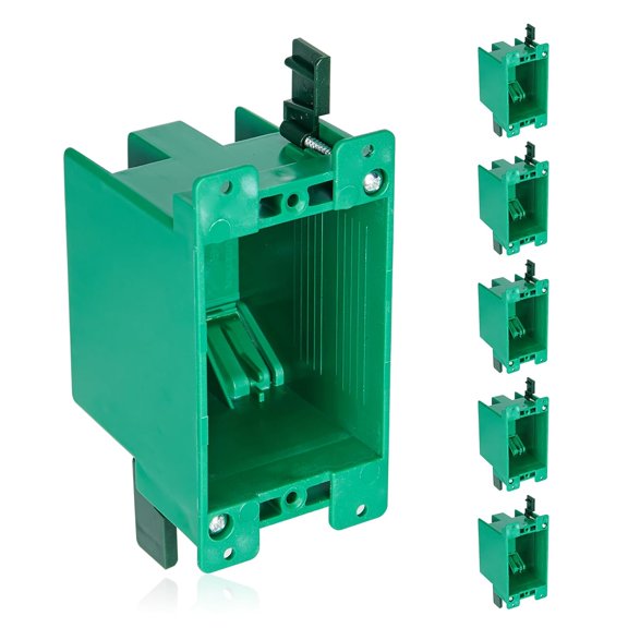 6 Pack Electrical Outlet Box Old Work 1 Gang, Plastic Remodel Drywall Junction Boxes, UL Lted