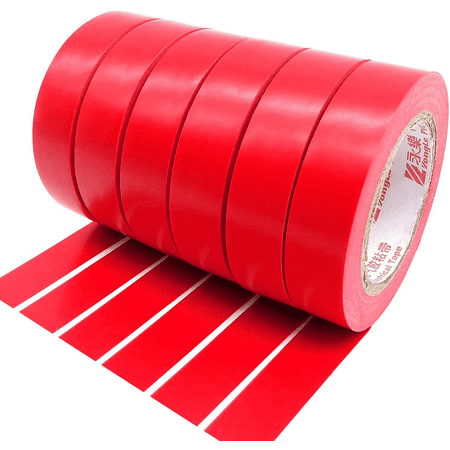Viaky 6 Pack Electrical Tape, Vinyl Insulating, Red