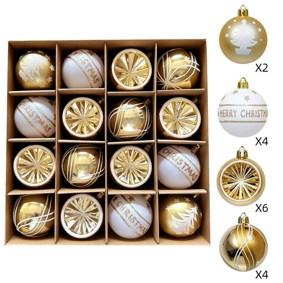 6-Pack Electroplated Christmas Ball Ornaments, Hand-Painted Candy Theme Xmas Tree Decor with Gift Box, Shatterproof & Safe for Kids & Pets Yellow