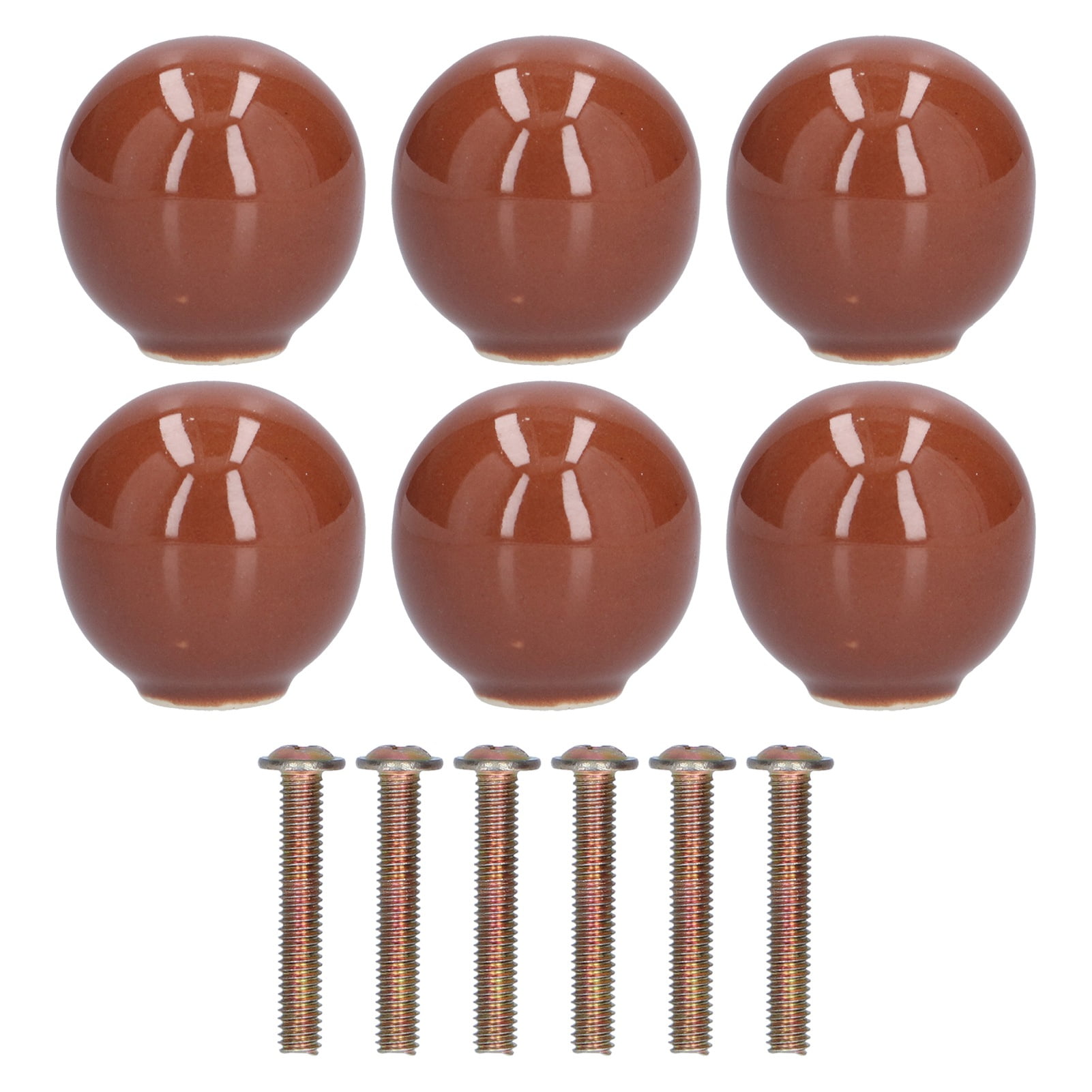 6Pack Elegant Brown Zinc Alloy Knobs Modern Simple DIY