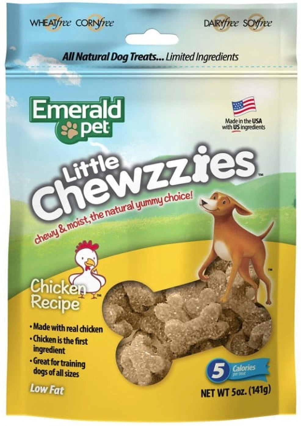 6 Pack Emerald Pet Little Chewzzies Soft Training Treats Chicken Recipe [Dog Meat and Jerky Treats, Bulk Dog Supplies, Emerald Pet] 30 oz (6 x 5 oz)