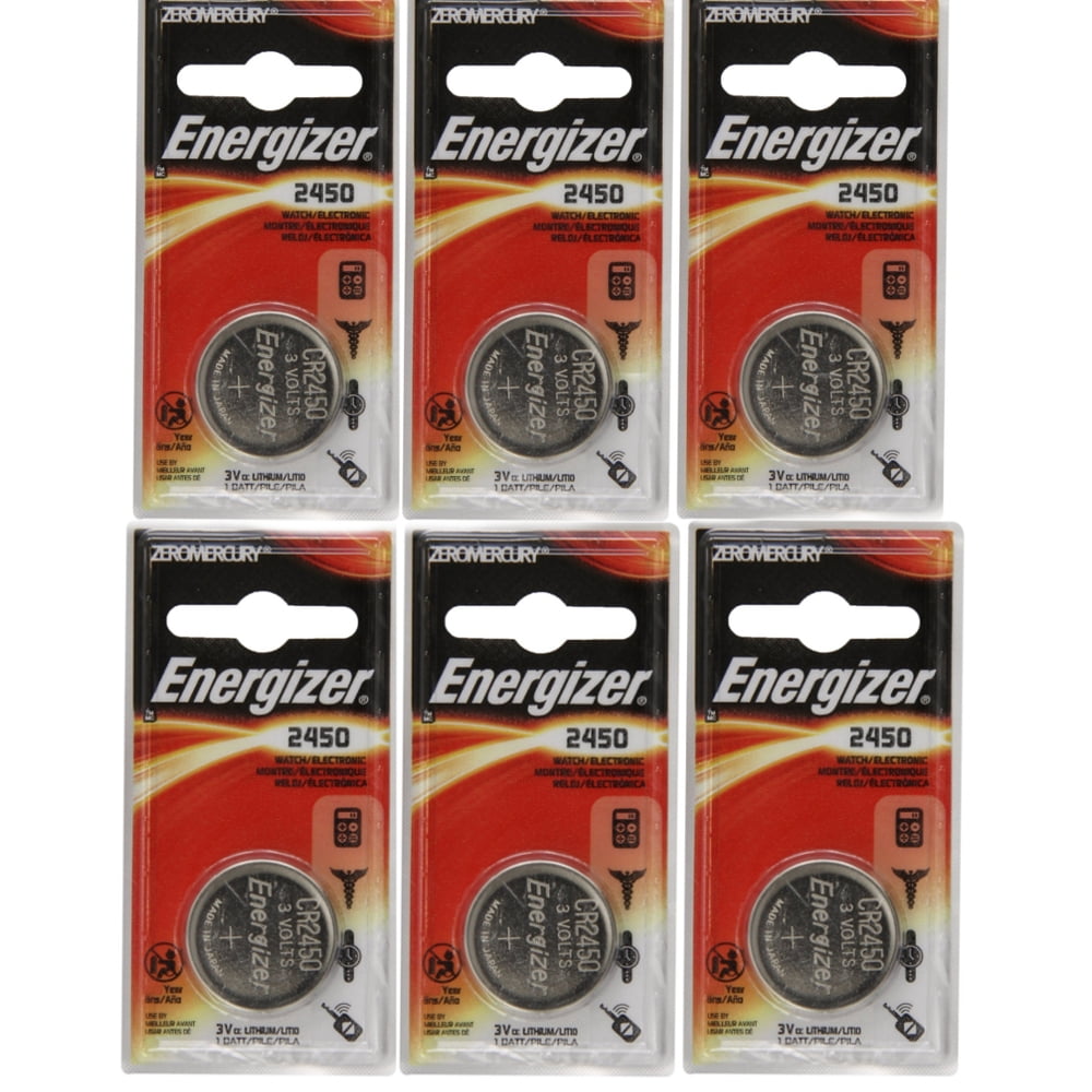 6 Pack Energizer CR2450 ECR2450 CR 2450 3V Lithium Coin Cell Button Battery