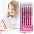 thumbnail image 1 of 6 Pack Erasable Gel Ink Pens - Retractable 0.5mm Smooth Writing Pens - Colored Friction Erasable Ballpoint - Pink, 1 of 8