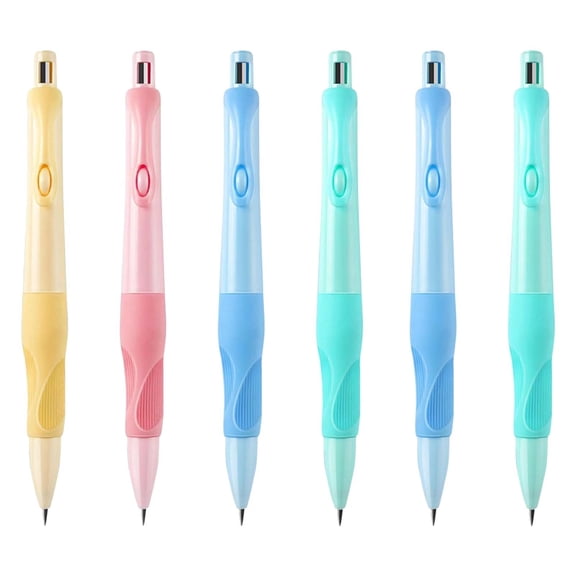 6-Pack Ergonomic Mechanical Pencils, 0.5mm Automatic Pencils with Posture-Correcting Grip, Dolphin Shaped Design for Writing and Drawing, Assorted Colors (Randomly Sent)