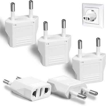6 Pack European Plug Adapter, US to Europe Plug Adapter, European Adapter Type C Plug Adapter, Travel Adapter Europe, European Outlet Wall Plug Adapter Power Converter