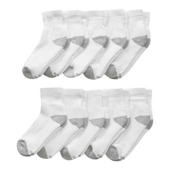 6-Pack Everlast Boy's Full Cushion Quarter Socks Size 9-11 (Ages 7-14 years)
