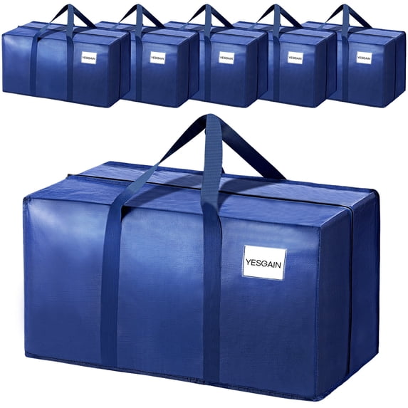 YESGAIN Heavy Duty Moving Bags, Large Storage Totes, Strong Zipper, Comfortable Handles, for Clothes, College Supplies and Home Organization