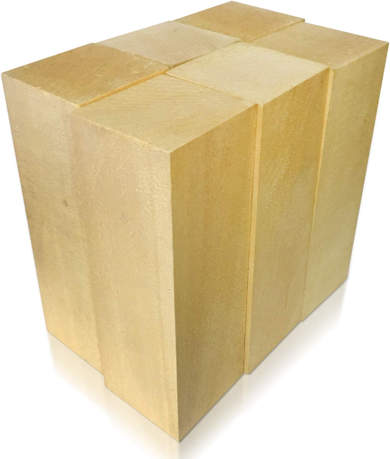 6 Pack Extra Large Basswood Blocks 6 X 3 X 3 Inches Premium Unfinished ...