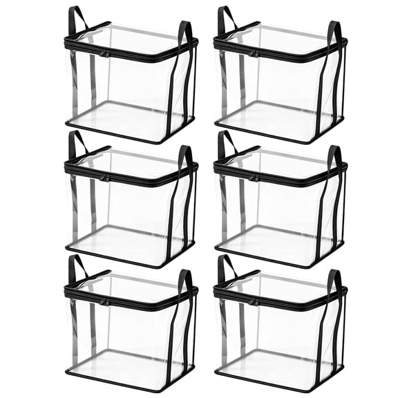 6 Pack Extra Large Clear Pvc Storage Bags with Zipper Handles Heavy Duty Thick Plastic Clear Storage Bins for Clothes Blankets Toys Moving Foldable Closet Organizer Storage Containers