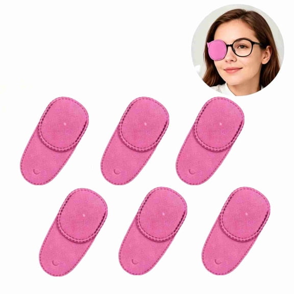 6 Pack Eye Patches for Kids Girls Boys, MODANU Right & Left Eye Patch for Glasses, Lazy Eye Patch for Children Treating Lazy Eye Amblyopia Strabismus and After Surgery, Pink