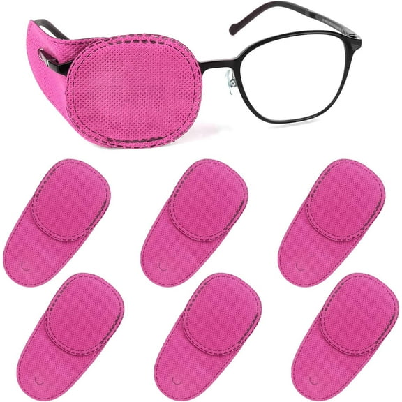 6 Pack Eye Patches for Kids Girls Boys, MODANU Right & Left Eye Patch for Glasses, Lazy Eye Patch for Children Treating Lazy Eye Amblyopia Strabismus and After Surgery, Pink