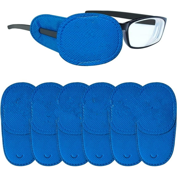 6 Pack Eye Patches for Adults Kids MODANU Patch Glasses Treat Lazy Amblyopia Strabismus Left or Right Eyes (Blue)