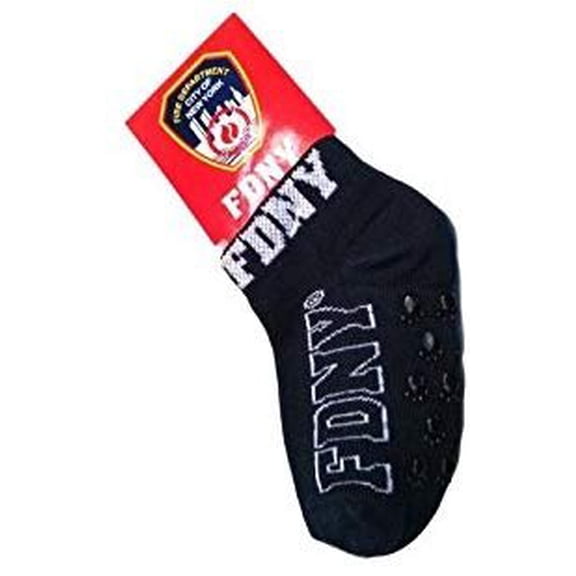 FDNY Baby Socks Non Slip Toddler Grip Sock Navy Blue, 3-5