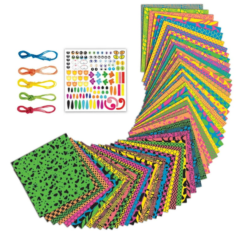 Origami Paper,240 Origami Paper Kit and 192 Pcs Crayon Art Supplies Kids  9-12 Ages Cut Paper Toys With Safety Scissor DIY Educational Toys 