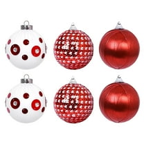 6 Pack Fabric Christmas Ornaments, Elegant Textured Xmas Tree Balls with Foam Core for Holiday Home Decor B