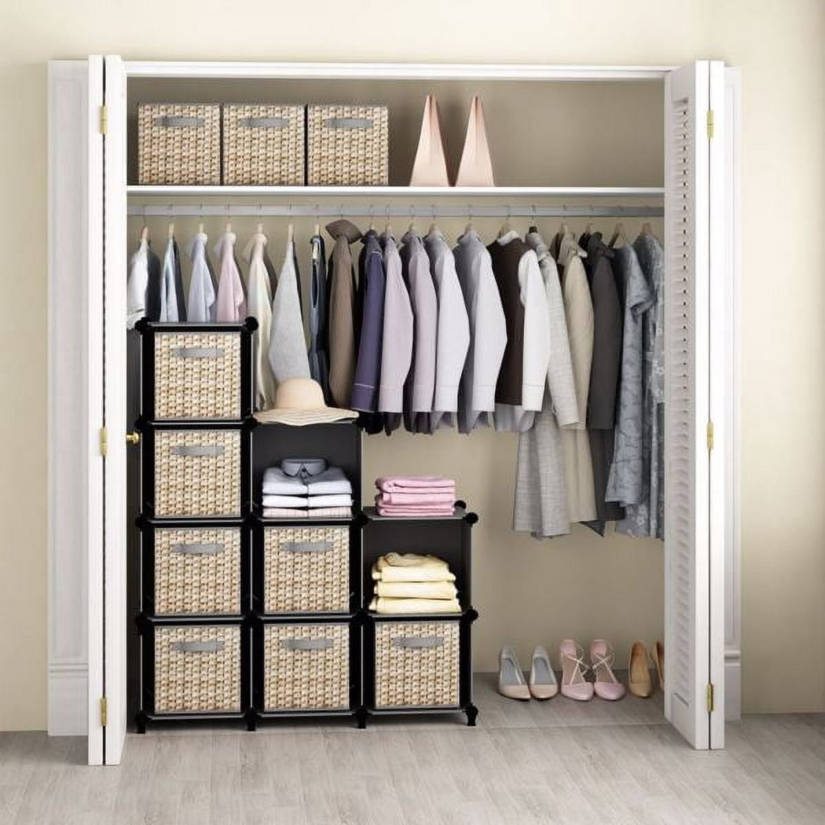 6 Pack Fabric Storage Cubes with Handle, Foldable 11 Inch Cube Storage ...