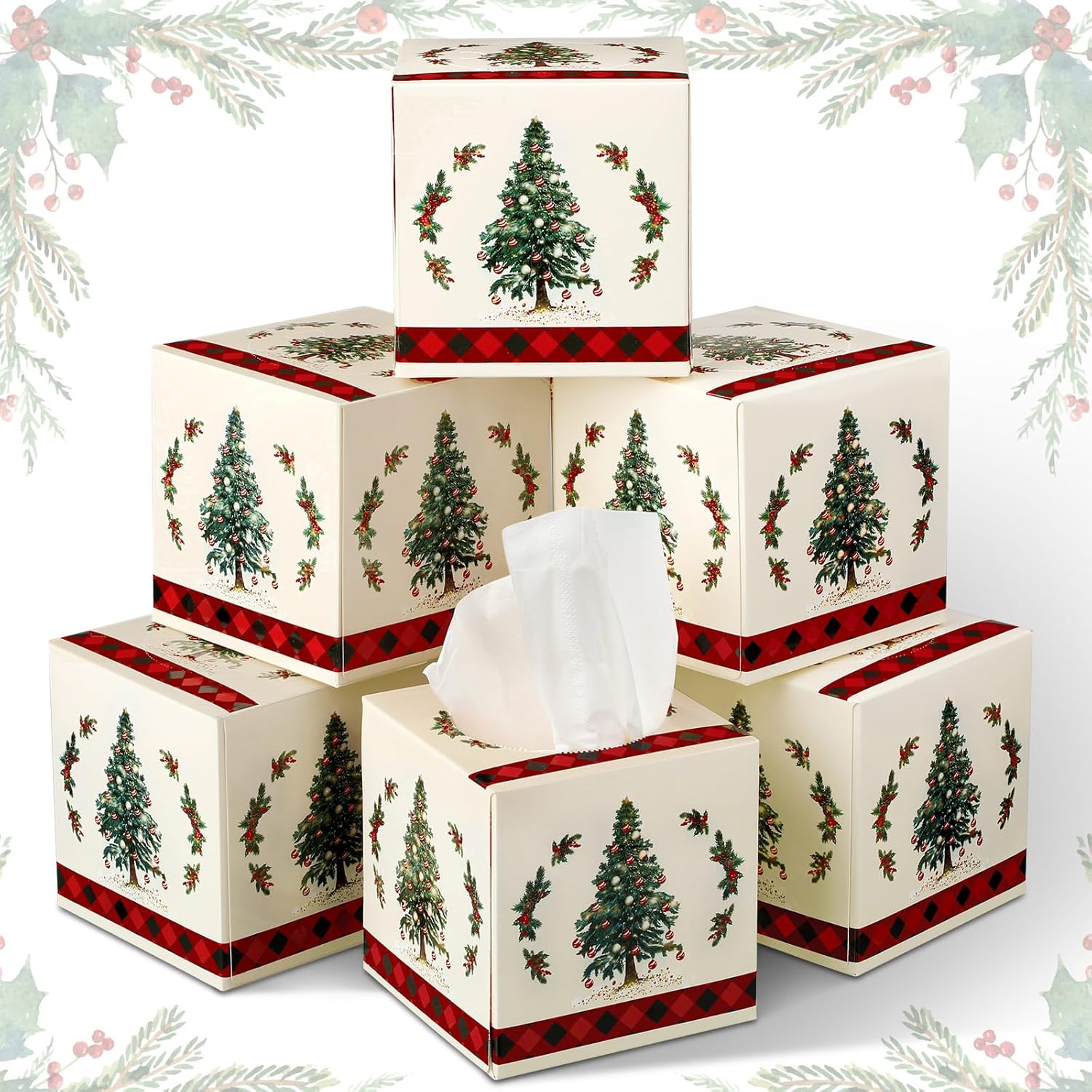 6 Pack Facial Tissue Cube Box Facial Tissues Paper Facial Tissues Boxes ...