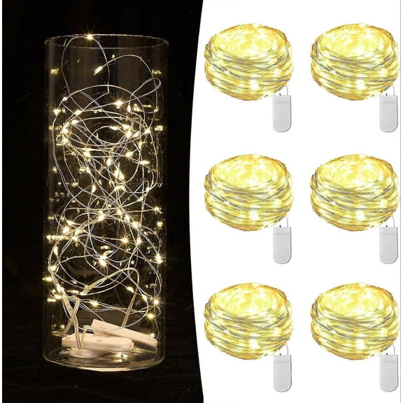 6 Pack Fairy Lights Battery Operated String Lights 7ft 20 Led DIY Party Wedding Christmas Valentines Day Decoration