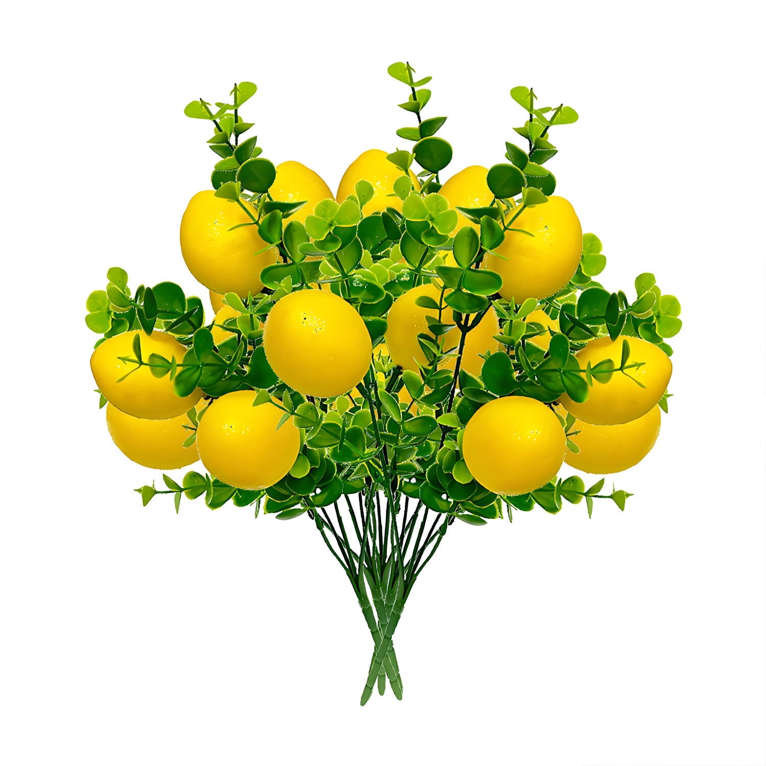 6 Pack Fake Lemon Branches, 5 Head Artificial Yellow Lemons with Long