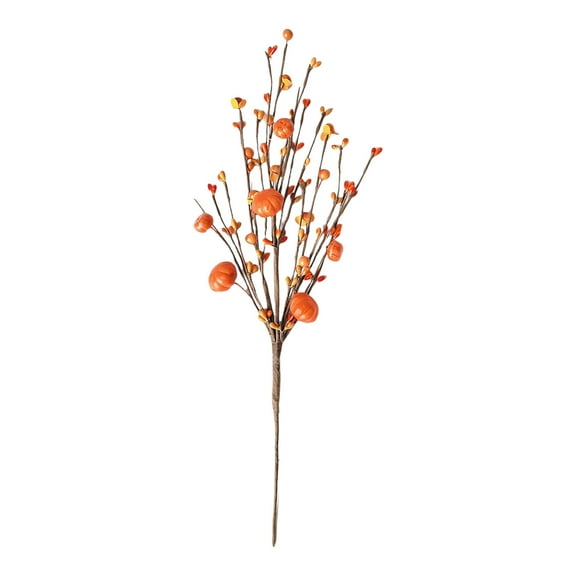 6 Pack Fall Berry Pumpkin Stems Decor 17" Tall Artificial Orange Pumpkin Picks Fall Branches for Vases Centerpieces Autumn Harvest Thanksgiving Home Table Arrangements Centerpiece Decorations