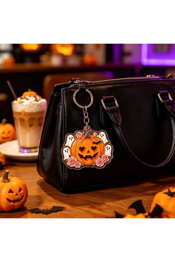 6 Pack Fall Wedding Acrylic Keychains with Pumpkin and Lace Heart Designs - Perfect Souvenir Accessory for Themed Parties and Events, Ideal for Guests and Decorate Bags or Purses