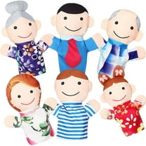 6-Pack Family Character Hand Puppet Set, Soft Plush Doll Toy With 6 Distinct Family Roles, 6-Piece Plush Toy Gift For Big Kids & Teens Suitable For Birthday Celebration Or