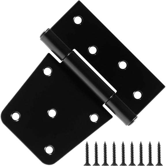6 Pack Fence Gate Hinges Heavy Duty for Wooden Fences Shed Barn Door Hinges Black Exterior Outdoor Hinges for Double Wood Door Concession Window Chicken Coop Basement 3.5"x 4.5 Inch Door Hardware Kit
