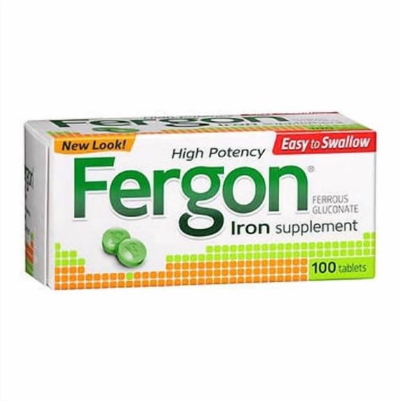 6 Pack - Fergon High Potency Iron Supplement Tablets - 100 Count