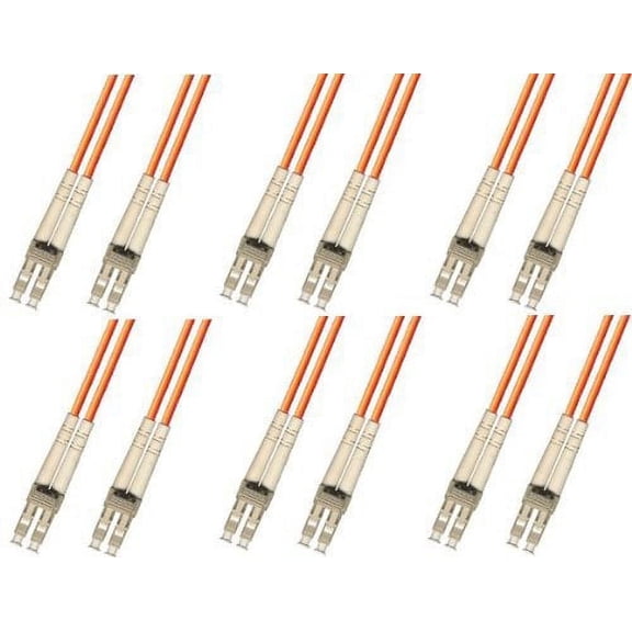 6 Pack Fiber Optic Cable LC to LC 62.5/125 Multimode Duplex 10M